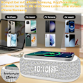 Miniatyrbilde 3 av 5: Digital Vekkerklokke, Bluetooth Digital Audio Vekkerklokke - 9 Farger Nattlys, Bluetooth Høyttaler, Trådløs Lader for iPhone/Samsung, Temperatur