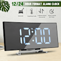 Miniatyrbild 4 av 5: LED Digital Väggklocka Spegel Bordsklocka med Snooze Alarmklocka Nattlampa Digital Väggklocka Sovrum Stora Siffror