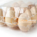 Miniatyrbillede 4 af 5: Æggebakke i plast, 100 pakker tomme gennemsigtige æggebakker i plast rummer op til 12 æg, genanvendelige holdere til kyllingeæg