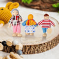 Miniatyrbild 3 av 4: Trähus Docka Människor 8 Figurer, Dockfamilj Set Flickor Småbarn Dockhus Tillbehör Leksaker