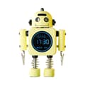 Robotväckarklocka med snooze-läge och temperaturvisning för flickor pojkars sovrumstidsklocka db Light yellow