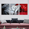 Miniatyrbilde 4 av 5: The Cloud Tree Stort 3-delt Moderne Ferdigspent og Innrammet Giclée Lerretstrykk Abstrakt Havlandskap Malerier Reproduksjon Sjø Strandbilder