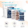 Miniatyrbilde 2 av 6: Basics vakuumposer for klær med lufttett ventil og håndpumpe – flere, 3 x jumbo, 3 x store, 3 x mellomstore, 3 x små, 12-pakning, glidelås, 12 pack(multiple) size