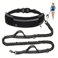 AIRUIDOG Handsfree hundkoppel med justerbart infällbart koppel för löpning, reflekterande säkerhet, jogging, utomhus, husdjurstillbehör Black One-size