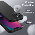 Pikkukuva 5 / 6: Silikonikotelo iPhone 13:lle (6,1 tuumaa), kattava suojaava puhelinkotelo silkinpehmeällä tuntumalla, iskunkestävä kotelo mikrokuituvuorella (musta)