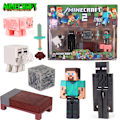 Miniatyrbillede 1 af 11: Mine verden byggeklodser minifigur rustning Steve dukke model omgivende kage ornamenter håndlavede blind box legetøj Enderman suit (7 cm)
