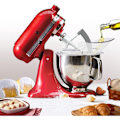 Miniatyrbillede 2 af 5: Hældebeskytter og Flex Edge Pisker til KitchenAid 4,5 og 5 Quart Tilt-Head Røremaskiner Kun Rustfrit Stål