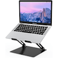 Miniatyrbild 2 av 5: Laptopställ i aluminium, Ergonomiskt justerbart laptopställ för Air, Pro, Dell, HP, Lenovo och fler 10-14 tums laptops (Svart)