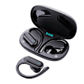 Miniatyrbillede 1 af 5: Trådløse støjreducerende hængende 3D surround sound hovedtelefoner, vandtætte Bluetooth open earbuds til cykling og løb (sort)