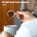 Miniatyrbillede 3 af 5: Kaffeske i træ af bøg, Mål til kaffebønner, hele bønner, malede bønner eller te, køkkentilbehør, kaffemål - 1 spiseskefuld, 15 ml