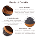 Miniatyrbillede 3 af 5: pcs Hexagon Flat Top Kabuki Foundation Brush med Beskyttelsesetui til Flawless Flydende & Pudderapplikation (Sort)