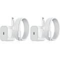 Miniatyrbillede 2 af 4: 2-pak - Oplader til iPhone - Hurtigoplader - Adapter + Kabel 20w Hvid 2-pak iPhone