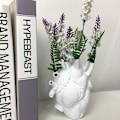 Miniatyrbillede 6 af 9: Hjerteformet blomsterpotte i resin, anatomisk hjerteformet statue, kreativt håndværksornament til hjemmet, stue, balkon dekoration, hvid