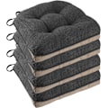 Miniatyrbilde 1 av 5: Antislip stolputer for spisebordstoler Sett med 4. 46*43*9cm Sitteputer med stropp dark gray