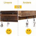 Miniatyrbilde 3 av 6: Nøkkelholder i tre med oppbevaringsbrett, 7 kroker, perfekt for gang, korridor, soverom og kontor