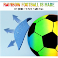Miniatyrbilde 3 av 3: Fotball Regnbue Fotball Pvc Flerfarget Design Ball Sport Utendørs Basseng Strand Lekeplass Hage Spill Barn Gutter Jenter Leke