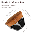 Miniatyrbillede 2 af 5: pcs Hexagon Flat Top Kabuki Foundation Brush med Beskyttelsesetui til Flawless Flydende & Pudderapplikation (Sort)