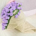 Miniatyrbillede 4 af 5: 90 cm Hæklet Blomster Tæppe Ufærdig DIY Strikket Tæppe til Kvinder Mors Dag Buket Fødselsdagsgave