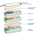 Pikkukuva 2 / 5: 3-in-1 Pinottava Lounas Bento -rasia lusikalla ja haarukalla Blue