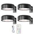 Miniatyrbilde 1 av 5: Veggmontert Trådløs Bildelampe med Fjernkontroll Dimbar Batteridrevet Justerbar 13 Farger RGB Malerilampe black
