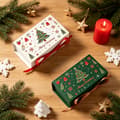 Miniatyrbild 3 av 6: 10 st julklappsförpackningar med band, julgranssnöflinge presentförpackning, förpackningslåda, för små presenter till högtider och bröllop 10pcs Blue Reference size chart