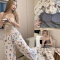 Pikkukuva 1 / 8: Pyjamat Sarjakuvaprintti Leveälahkeiset Housut Naiset Kesä Tw Harmaa Grey M