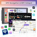 Miniatyrbillede 5 af 5: 2+64G Android 13 Double Din Bil Stereo med Trådløs Carplay, 7 Tommer Touch Screen Android Auto Bilradio GPS WiFi Kamera-WELLNGS