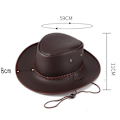 Miniatyrbillede 2 af 5: Sort jungle bull læderhat, Western hat, Australsk hat, cowboyhat