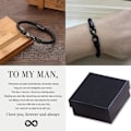 Miniatyrbilde 4 av 4: Til min mann, Infinity lær armbånd Mann Gaver fra kone Jeg elsker deg for alltid og alltid Armbånd Kjæreste Jubileum Bursdag Julpappor G
