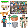Miniatyrbillede 10 af 11: Mine verden byggeklodser minifigur rustning Steve dukke model omgivende kage ornamenter håndlavede blind box legetøj 303 minifigures (send storage box)