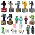 Miniatyrbillede 2 af 11: Mine verden byggeklodser minifigur rustning Steve dukke model omgivende kage ornamenter håndlavede blind box legetøj Steve Figures