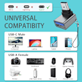 Pikkukuva 2 / 5: 90 asteen USB C - USB -sovitin, 3 kpl, kulmallinen USB C -uros - USB 3.0 -sovitin, MacBook Pro 2020/iMac/MacBook jne.