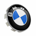 Pikkukuva 2 / 3: 4 kappaletta 68 mm sinivalkoisia pyörän napakapseleita BMW