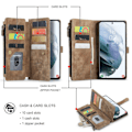 Miniatyrbillede 3 af 4: Kompatibel med Samsung Galaxy S21 5g Etui Wallet Flip Kort Holder Pu Læder Magnetisk Beskyttende Flip Cover - Sort Brun szq