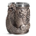 Miniatyrbilde 4 av 5: Rustfritt stål middelalder Nordisk Viking Skip Øl Kaffe Krus Bronsefarget Viking Kriger Drikkekopp for Samling Gave