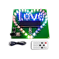 Miniatyrbild 1 av 5: DIY Elektronisk Kit Färgglad LED Blinkande Kärlekshjärta DIY Fjärrkontroll Lödningsprojekt Kit Gåva W