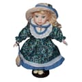 Lantlig fritid keramik docka ornament samling docka liten prästkrage docka Blue
