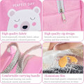 Miniatyrbillede 3 af 5: Frokostpose, køletaske, picnictaske, frokostpose cuute, madkassepose, mini soltaske til kvinder, voksne, studerende og børn (pink)