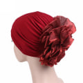 Miniatyrbilde 2 av 2: Blomsterlue for kvinner, elastisk hatt, moteriktig og pustende hodeplagg wine red