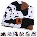 Miniatyrbilde 2 av 2: Unisex Lue Vinter Strikket Lue Herre Dame Elastisk Brettet Skilue #4