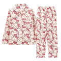 Miniatyrbild 1 av 4: Kvinnors tecknade pyjamas set nattkläder långärmad skjorta byxor M