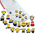 Miniatyrbild 1 av 3: 24 st Minions Tecknade Söta Skoberlocker För Skor Crocs Träskor Sandaler Dekoration 24PCS
