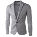 Miniatyrbild 5 av 10: Herr Slim Fit En Knapp Solid Blazer Business Casual Kostymrock sky blue M