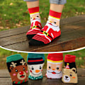 Miniatyrbild 2 av 5: Vuxna Julstrumpor Bomull Mysiga Roliga Jul Vinter Varma Santa Claus 1 Pair