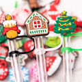 Miniatyrbillede 3 af 5: 2024 Julekalender Adventskalendere Sugerør Toppers Dæk Hætter Sjove Gaver