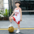 Miniatyrbild 2 av 3: Barn Jersey Basketboll Set Väst Toppar Shorts Sportkläder B L