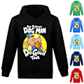 Miniatyrbild 5 av 7: DOG MAN Pojkar Flickor Anime Huvtröjor Sweatshirt, Barn 3D-tryckt Mode Söt Tröja med Huva Light Blue 130cm