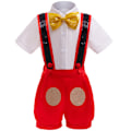 Miniatyrbilde 3 av 5: Cosplay Mikke Barne 3PCS Sett Julekjole Stroppsett 100cm