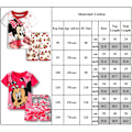 Miniatyrbild 3 av 3: Flickor Minnie Mouse Nattkläder Pyjamas Kortärmad T-shirt Outfit Set PJ's #6 100cm