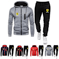 Miniatyrbild 4 av 6: Herr Ferraris Zip Up Huvtröja & Joggingbyxor Set Red M